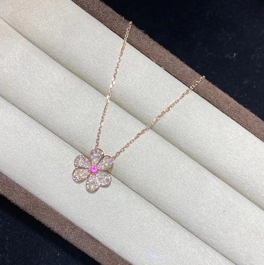 [Lumi Jewelry]FRIVOLE ROSE GOLD FLOWER DIAMOND NECKLACE