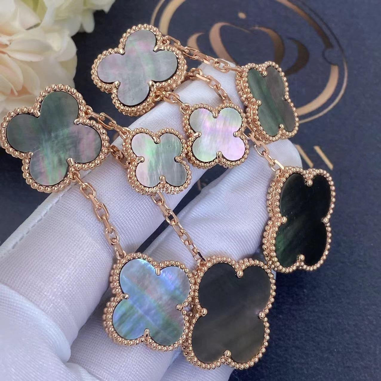 [Lumi Jewelry]CLOVER EARRINGS DARK MOP 4 MOTIFS ROSE GOLD