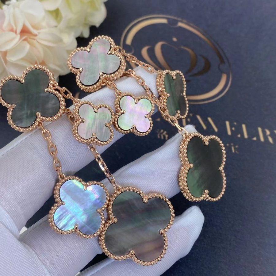 [Lumi Jewelry]CLOVER EARRINGS DARK MOP 4 MOTIFS ROSE GOLD