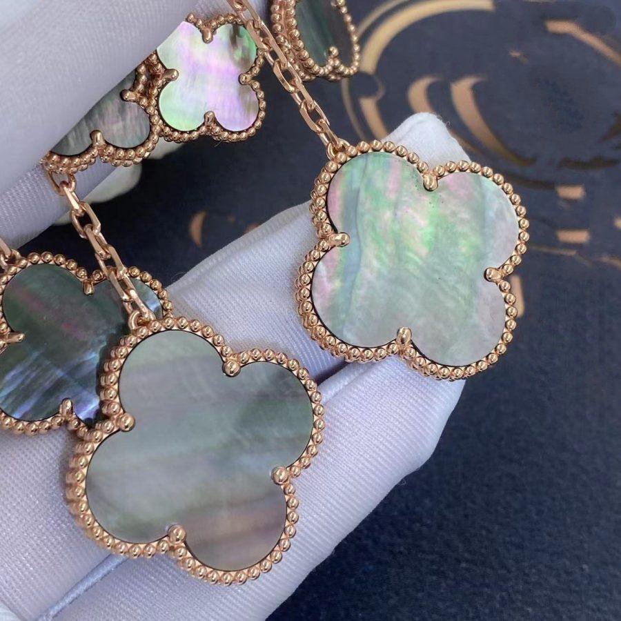 [Lumi Jewelry]CLOVER EARRINGS DARK MOP 4 MOTIFS ROSE GOLD