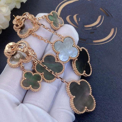 [Lumi Jewelry]CLOVER EARRINGS DARK MOP 4 MOTIFS ROSE GOLD