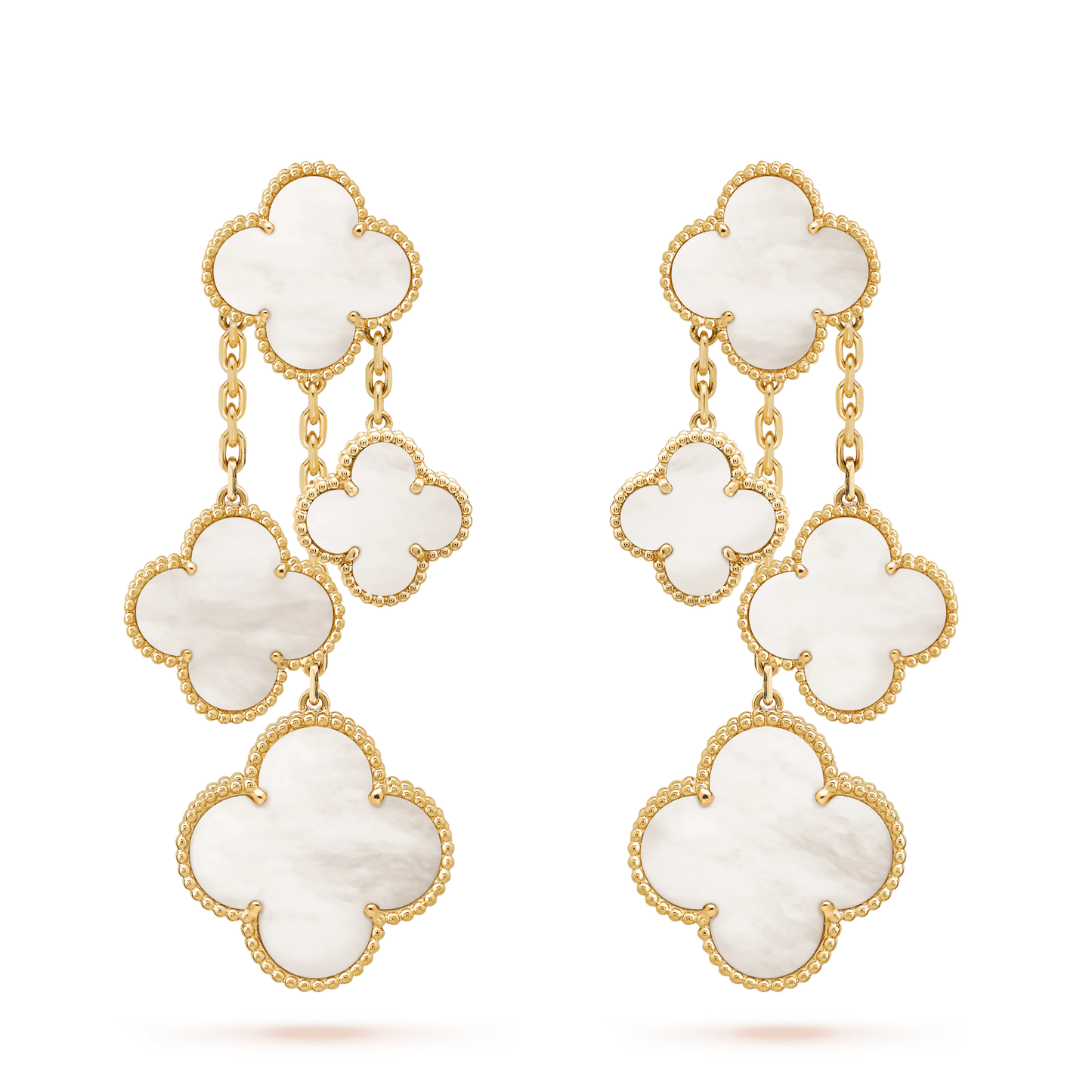 [Lumi Jewelry]CLOVER EARRINGS WHITE MOP 4 MOTIFS GOLD