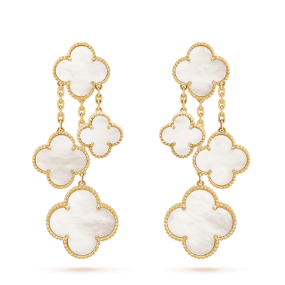 [Lumi Jewelry]CLOVER EARRINGS WHITE MOP 4 MOTIFS GOLD
