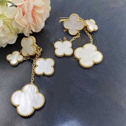 [Lumi Jewelry]CLOVER EARRINGS WHITE MOP 4 MOTIFS GOLD