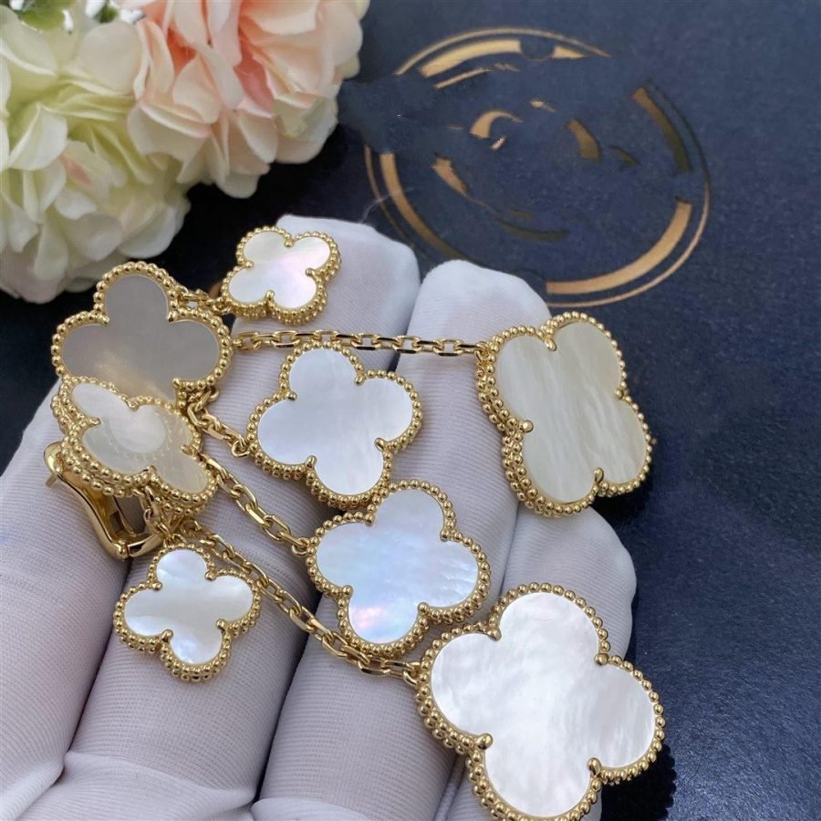 [Lumi Jewelry]CLOVER EARRINGS WHITE MOP 4 MOTIFS GOLD