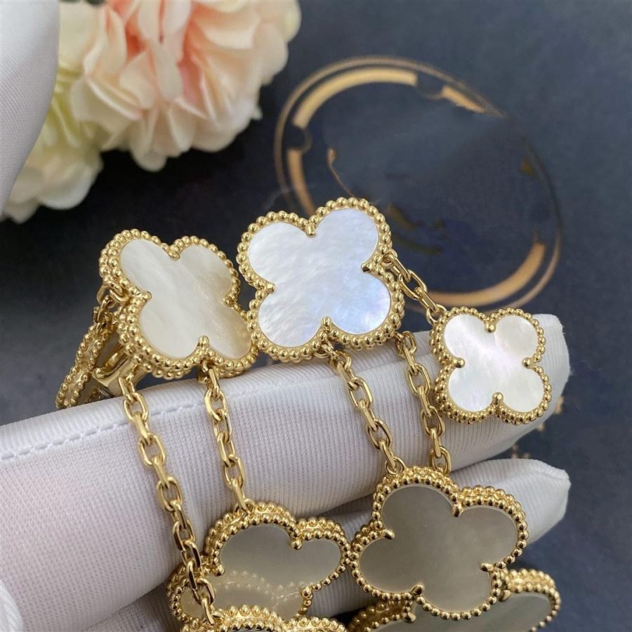 [Lumi Jewelry]CLOVER EARRINGS WHITE MOP 4 MOTIFS GOLD