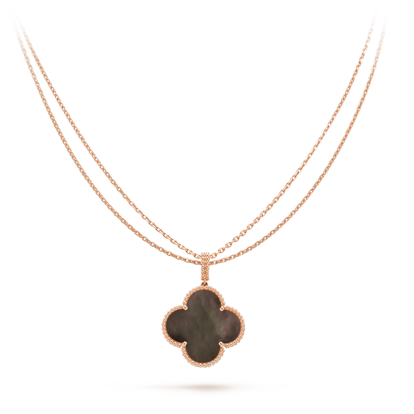[Lumi Jewelry]CLOVER 25MM GOLD DARK MOP BIG CLOVER NECKLACE