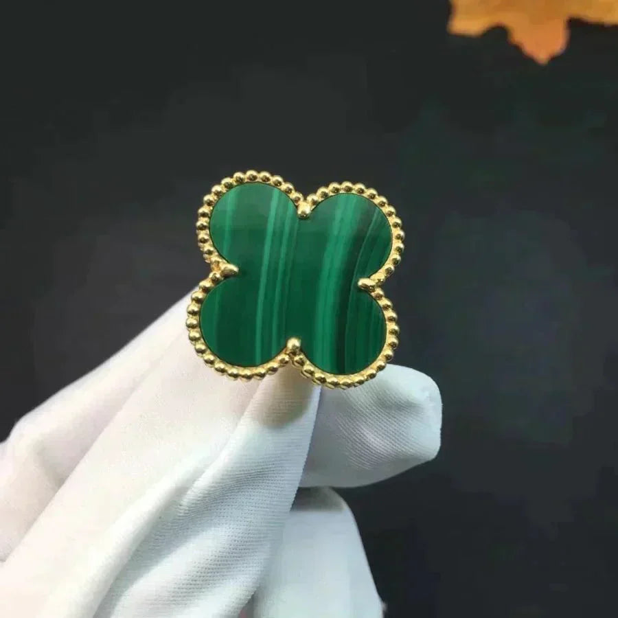 [Lumi Jewelry]CLOVER MALACHITE RING