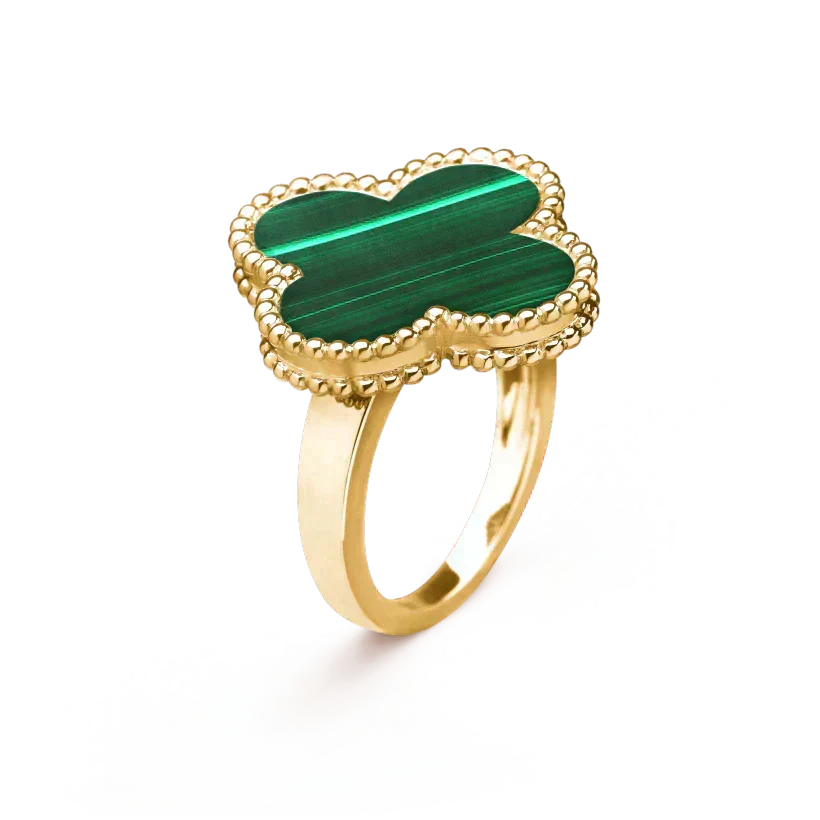 [Lumi Jewelry]CLOVER MALACHITE RING
