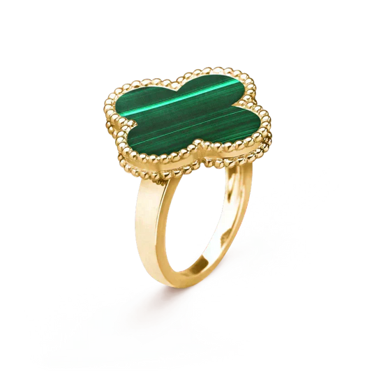 [Lumi Jewelry]CLOVER MALACHITE RING