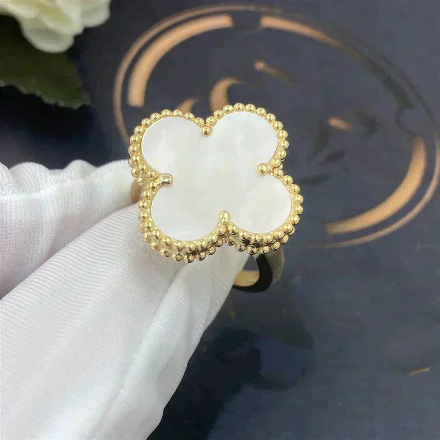 [Lumi Jewelry]CLOVER WHITE MOP RING