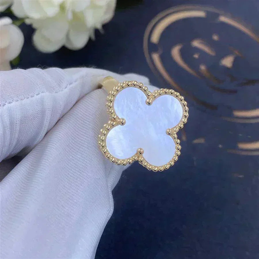 [Lumi Jewelry]CLOVER WHITE MOP RING