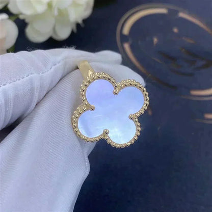[Lumi Jewelry]CLOVER WHITE MOP RING