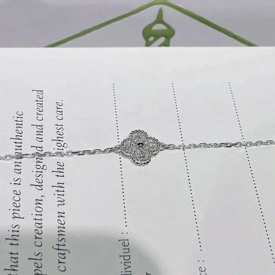 [Lumi Jewelry]CLOVER  SINGLE FLOWER BRACELET SILVER