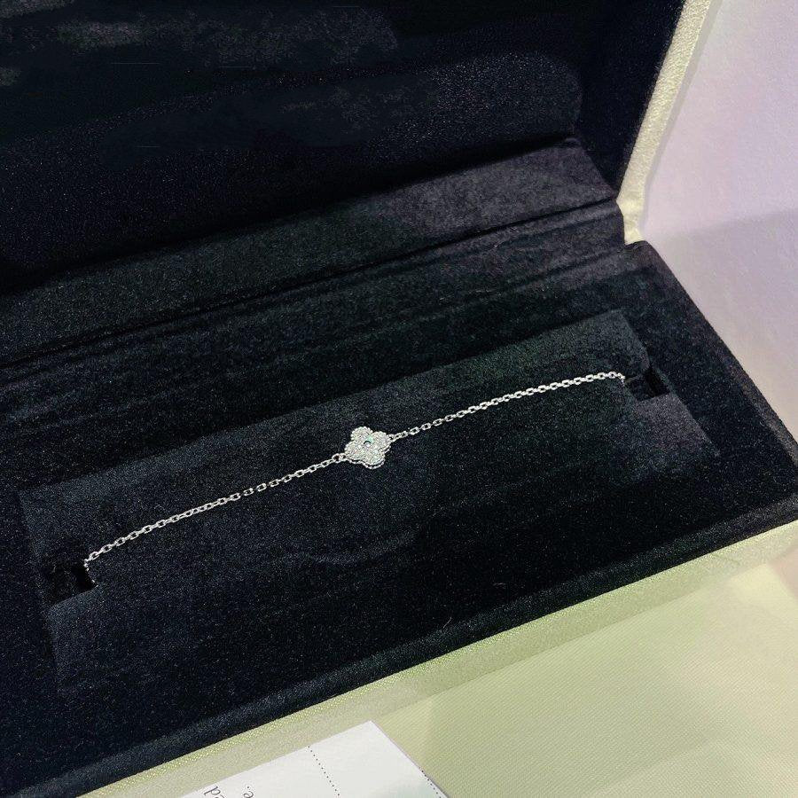 [Lumi Jewelry]CLOVER  SINGLE FLOWER BRACELET SILVER