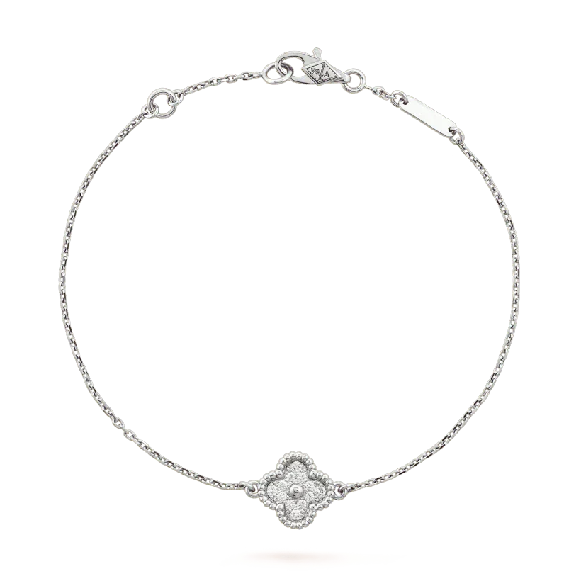 [Lumi Jewelry]CLOVER  SINGLE FLOWER BRACELET SILVER