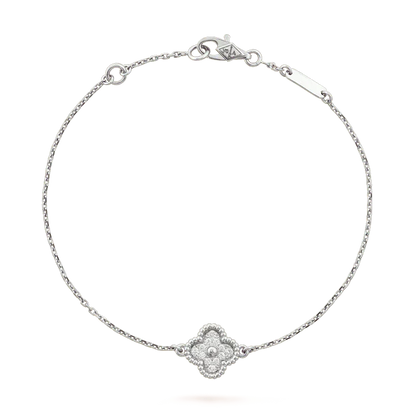 [Lumi Jewelry]CLOVER  SINGLE FLOWER BRACELET SILVER