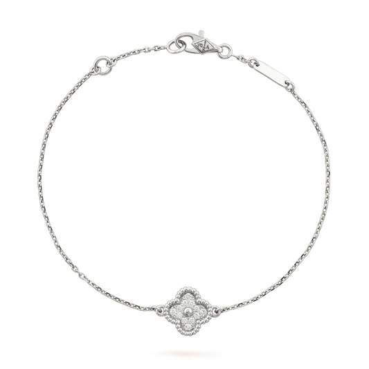 [Lumi Jewelry]CLOVER  SINGLE FLOWER BRACELET SILVER