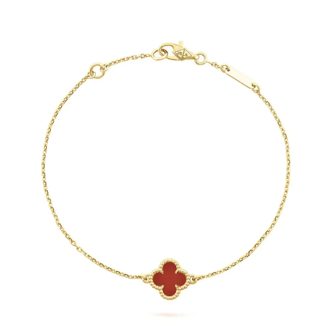 [Lumi Jewelry]CLOVER  CARNELIAN SINGLE FLOWER BRACELET