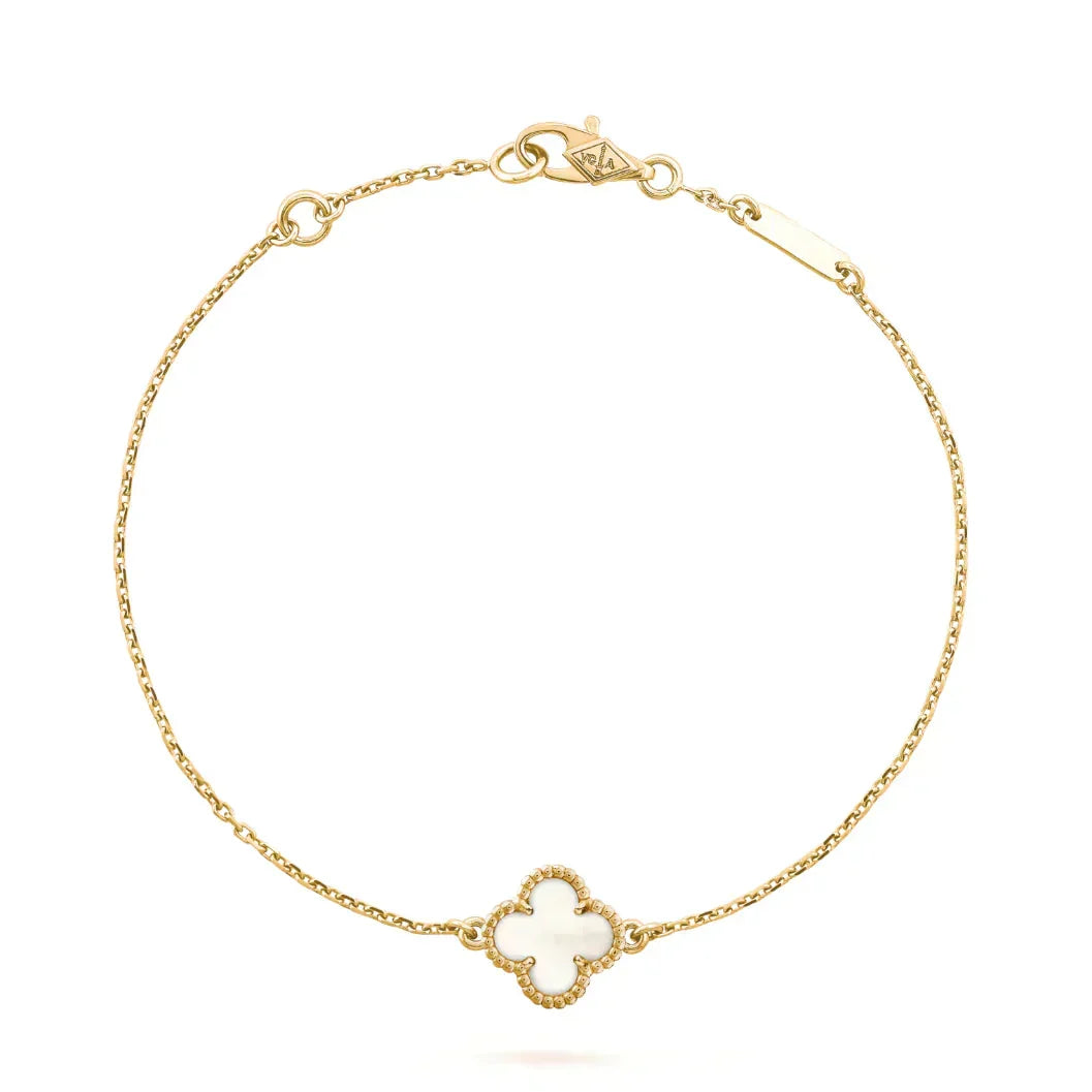 [Lumi Jewelry]CLOVER WHITE MOP SINGLE FLOWER BRACELET