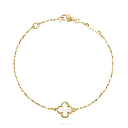 [Lumi Jewelry]CLOVER WHITE MOP SINGLE FLOWER BRACELET