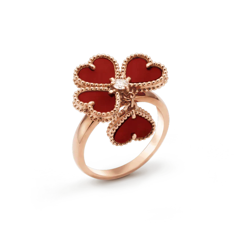 [Lumi Jewelry]SWEET CLOVER CARNELIAN RING