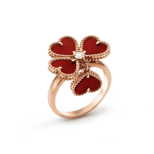 [Lumi Jewelry]SWEET CLOVER CARNELIAN RING