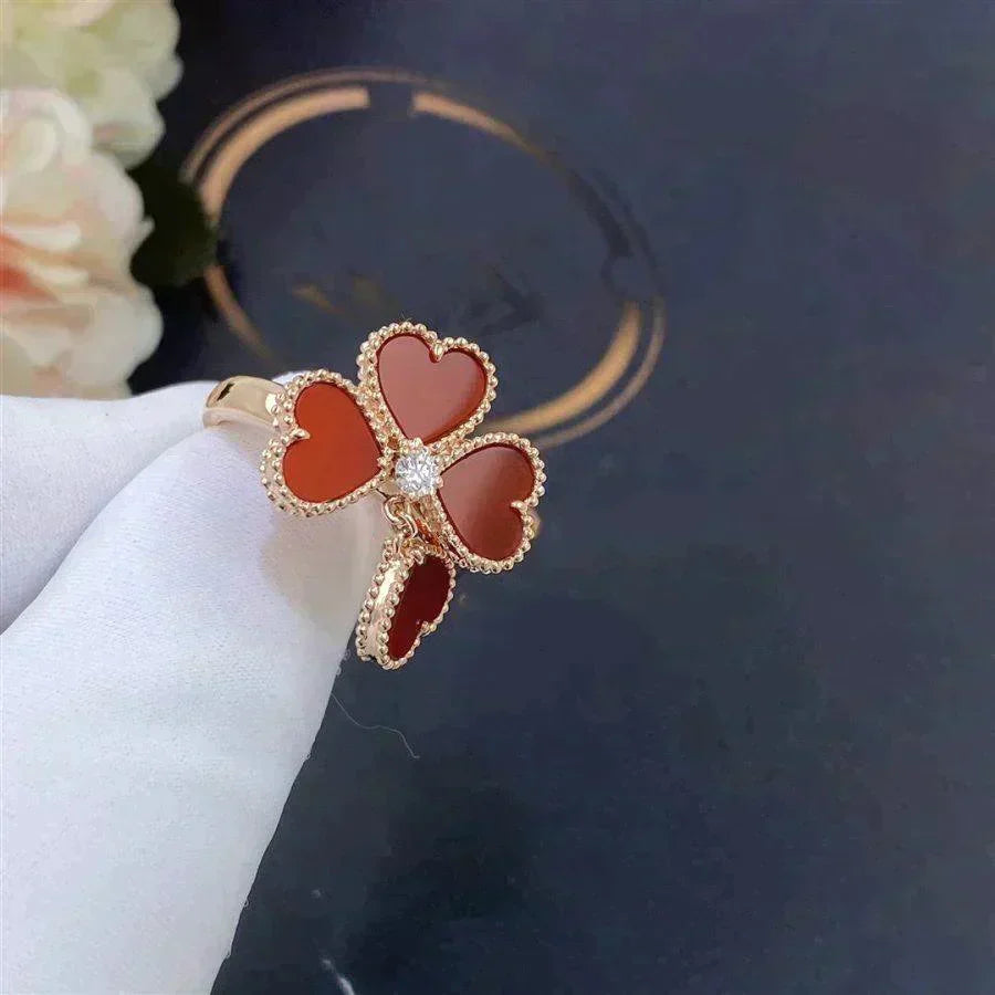 [Lumi Jewelry]SWEET CLOVER CARNELIAN RING