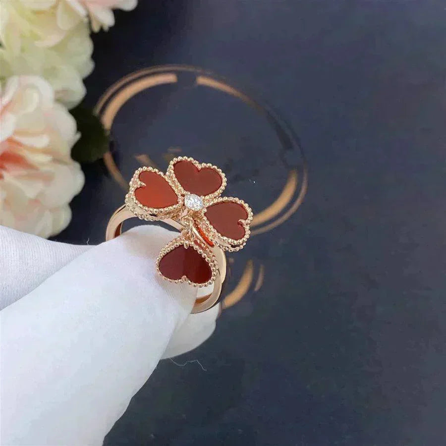 [Lumi Jewelry]SWEET CLOVER CARNELIAN RING