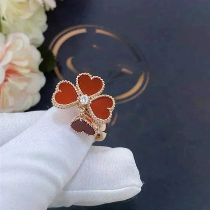[Lumi Jewelry]SWEET CLOVER CARNELIAN RING