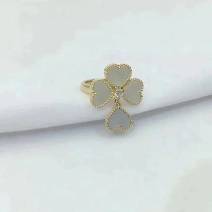 [Lumi Jewelry]SWEET CLOVER WHITE MOP RING