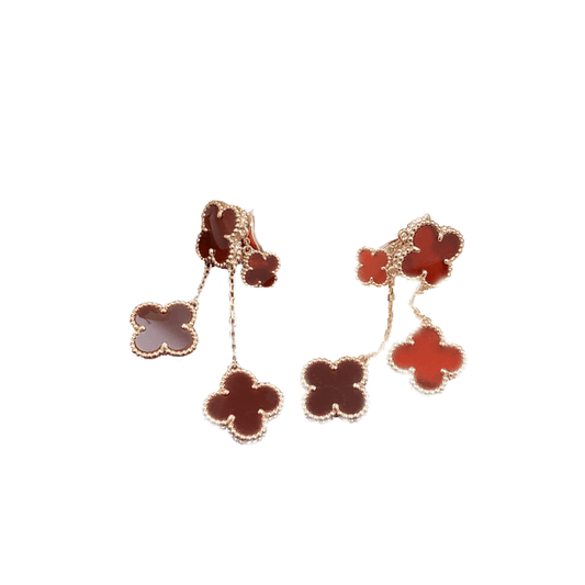 [Lumi Jewelry]CLOVER EARRINGS CARNELIAN 4 MOTIFS PINK GOLD