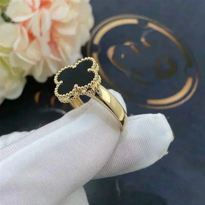 [Lumi Jewelry]CLOVER ONYX RING