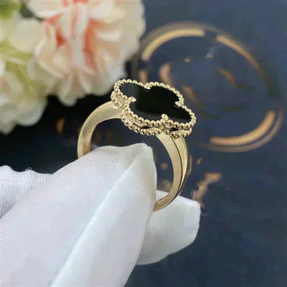 [Lumi Jewelry]CLOVER ONYX RING
