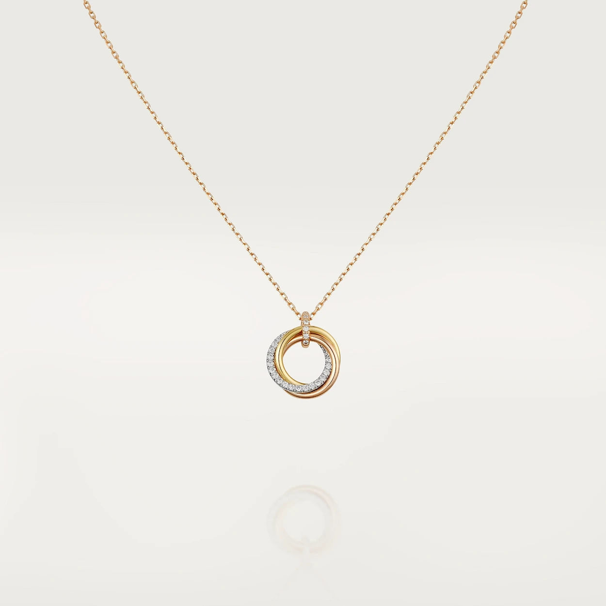 [Lumi Jewelry]TRINITY NECKLACE SILVER GOLD PINK GOLD DIAMONDS
