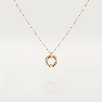 [Lumi Jewelry]TRINITY NECKLACE SILVER GOLD PINK GOLD DIAMONDS