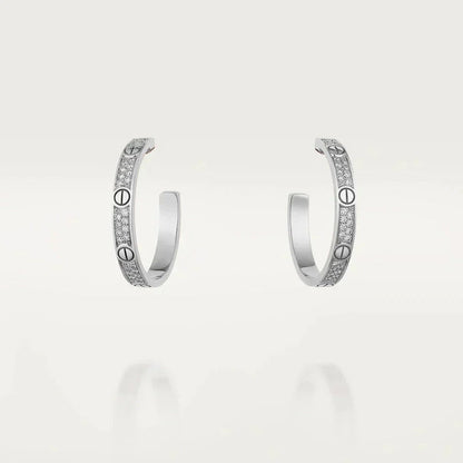 [Lumi Jewelry]LOVE EARRINGS 3.6MM DIAMOND PAVED