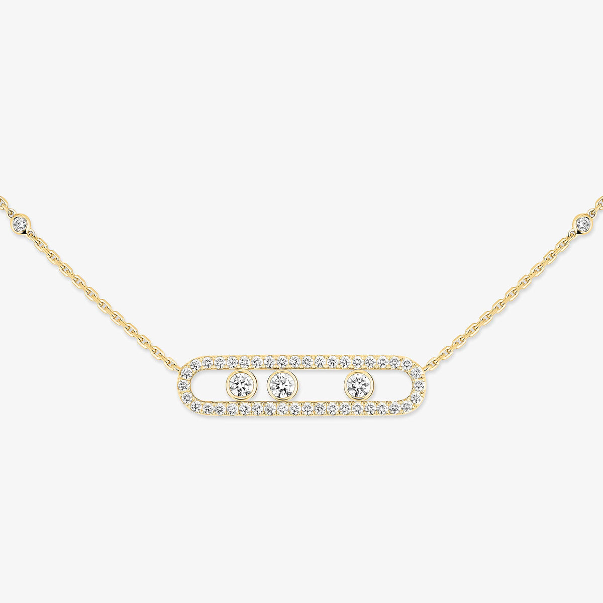 [Lumi Jewelery] Move Pave_ Rose Gold Diamond Necklace