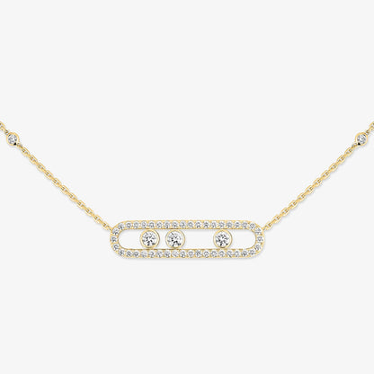 [Lumi Jewelery] Move Pave_ Rose Gold Diamond Necklace
