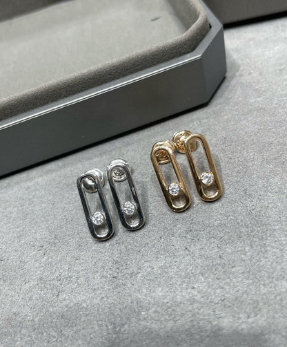[Lumi Jewelery]MOVE UNO SMALL 1 DIAMOND EARRINGS