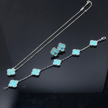 [Lumi Jewelry]CLOVER 1 DIAMOND BLUE SKY SILVER EARRINGS