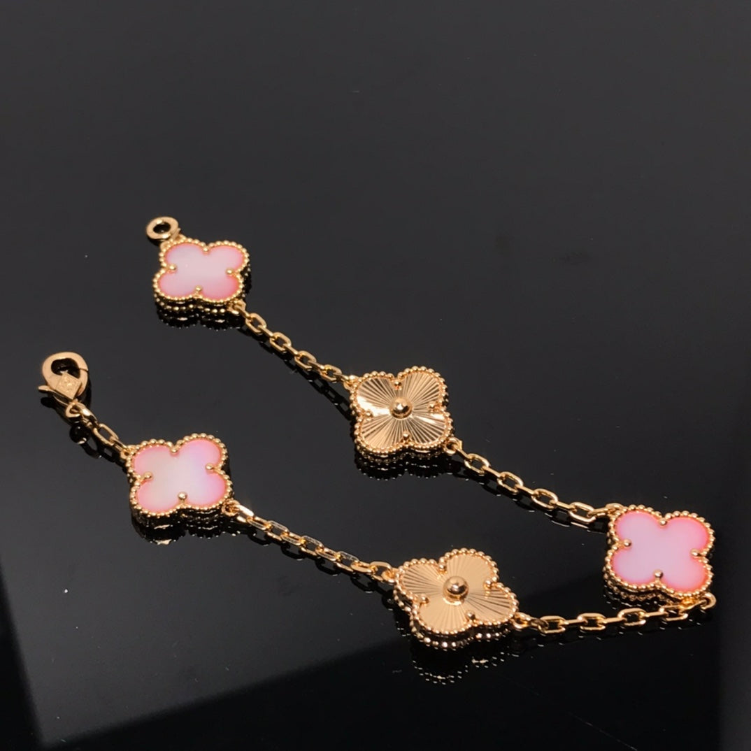 [Lumi Jewelry]CLOVER BRACELET 5 MOTIF PINK AND PINK GOLD