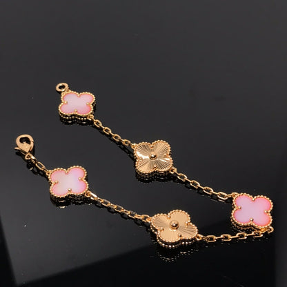 [Lumi Jewelry]CLOVER BRACELET 5 MOTIF PINK AND PINK GOLD