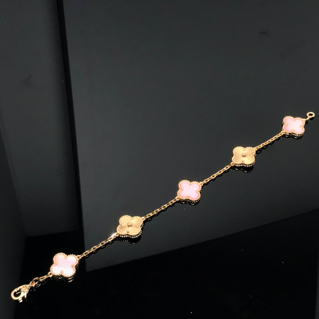 [Lumi Jewelry]CLOVER BRACELET 5 MOTIF PINK AND PINK GOLD