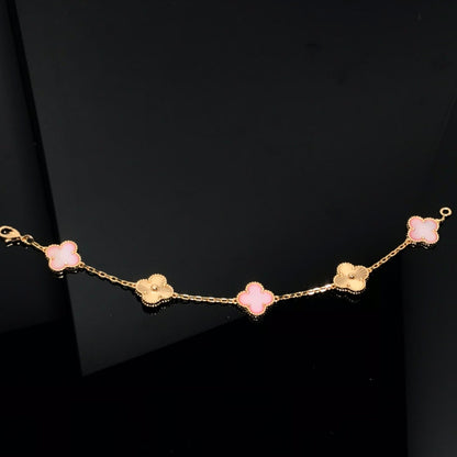 [Lumi Jewelry]CLOVER BRACELET 5 MOTIF PINK AND PINK GOLD