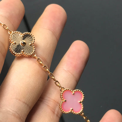 [Lumi Jewelry]CLOVER BRACELET 5 MOTIF PINK AND PINK GOLD