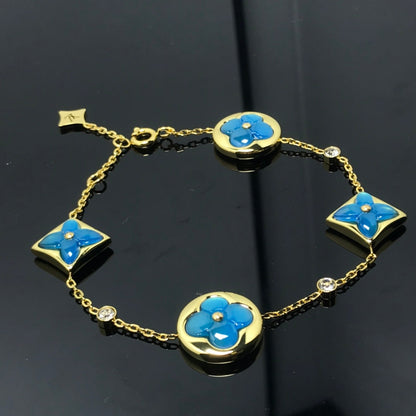 [Lumi Jewelry]STAR AND SUN 4 MOTIF BLUE BRACELET