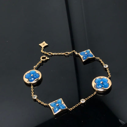 [Lumi Jewelry]STAR AND SUN 4 MOTIF BLUE BRACELET