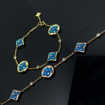 [Lumi Jewelry]STAR AND SUN 4 MOTIF BLUE BRACELET