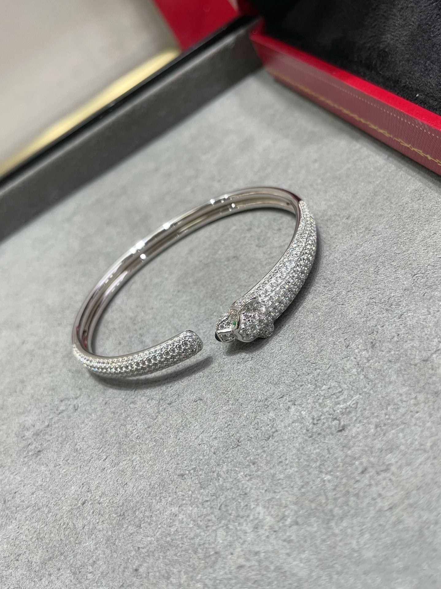[Lumi Jewelry]PANTHERE FULL DIAMOND OPEN BRACELET
